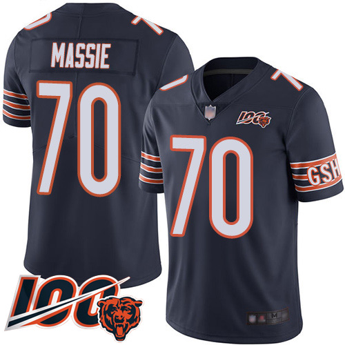 Chicago Bears Limited Navy Blue Men Bobby Massie Home Jersey NFL Football #70 100th Season